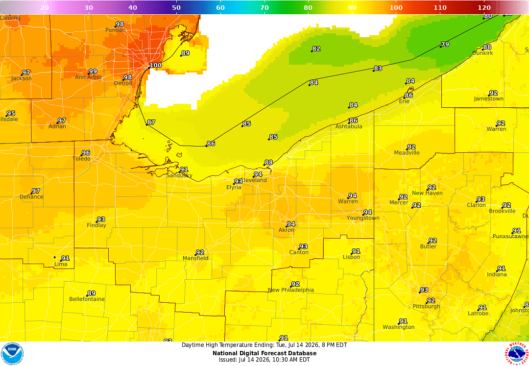 Dangerous heat returns to Northeast Ohio as heat index climbs toward 100