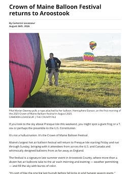 Crown of Maine Balloon Festival returns to Aroostook