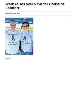 Walk raises over $75K for House of Comfort