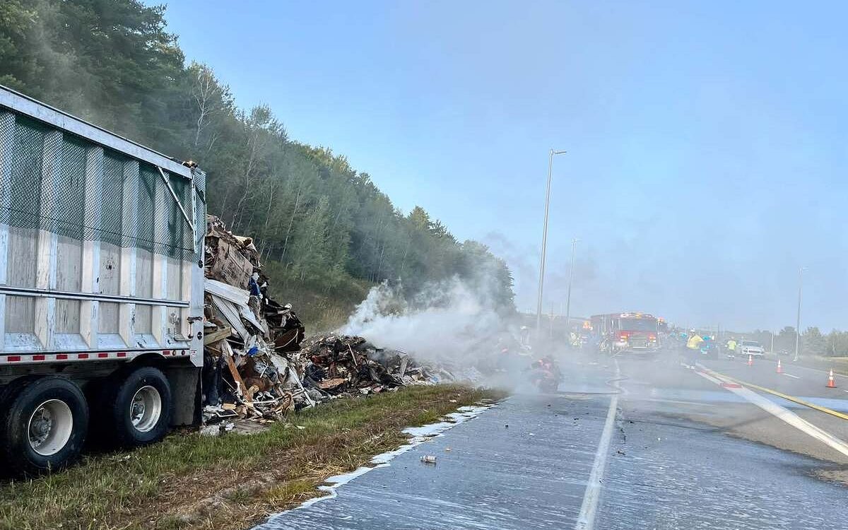 Brewer firefighters battle blaze that started in back of trailer
