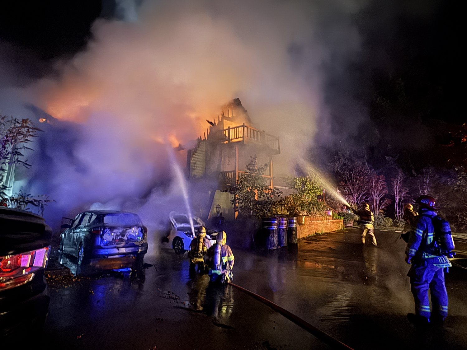 2 injured, multiple pets dead as fire roars through Tigard home