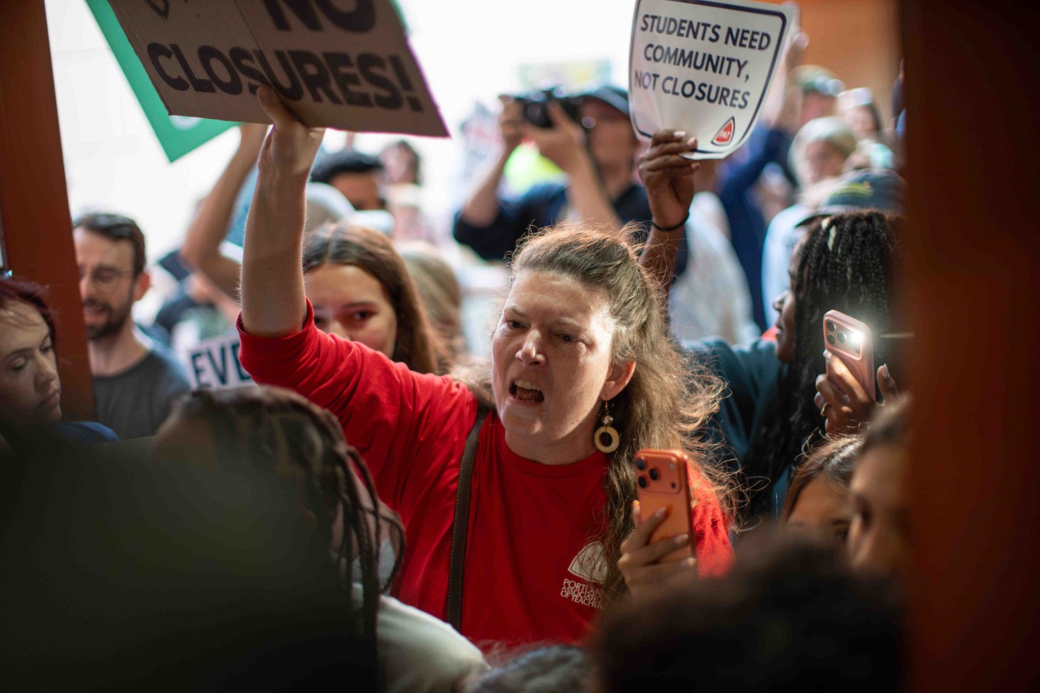 Watch: Portland parents, families barge into board meeting to protest school closures