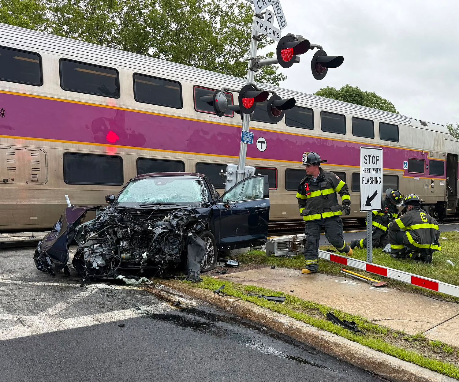 Car crash with Commuter Rail train in Concord leaves 1 injured