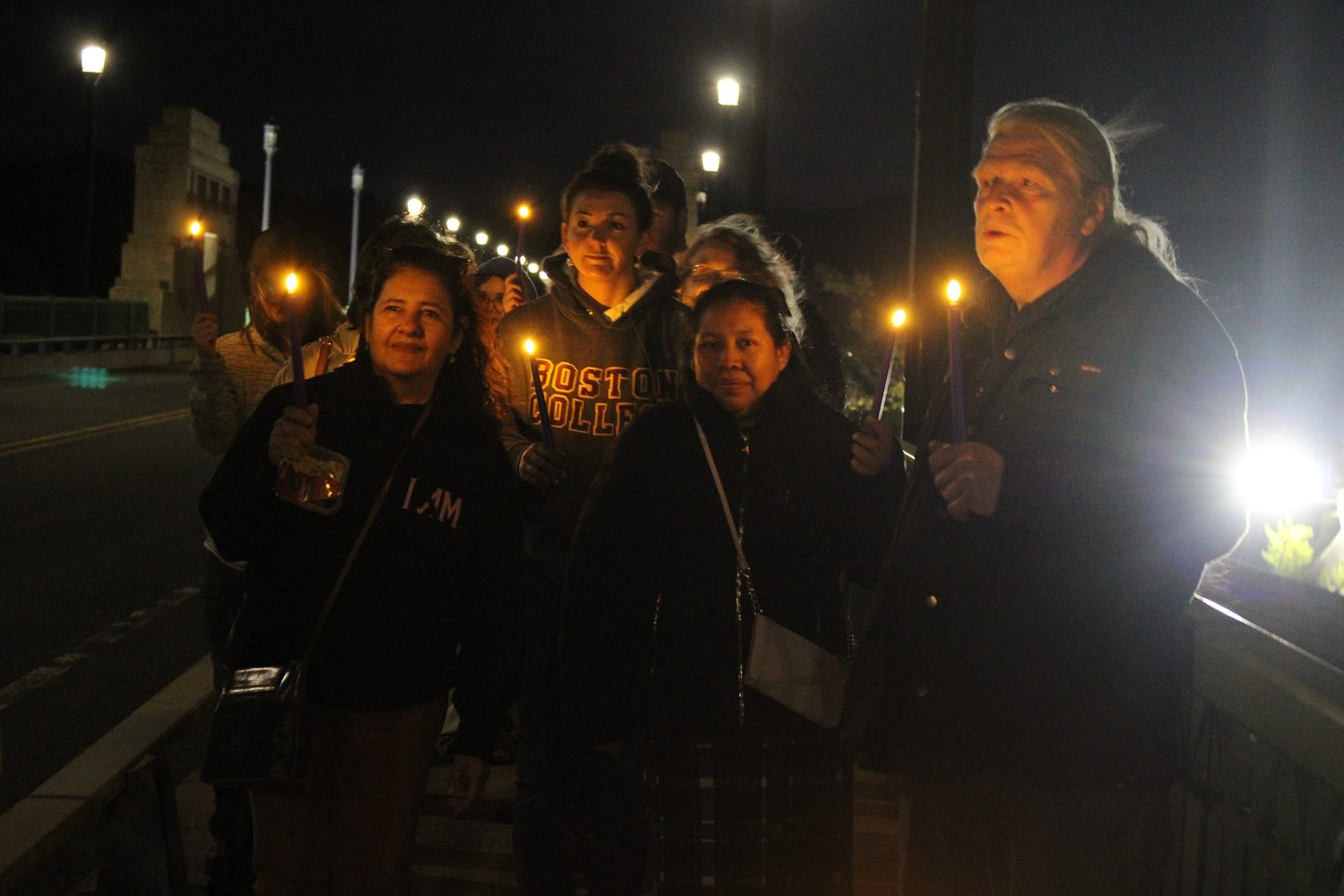 Second annual 'Light the Bridge' event shines light on domestic violence
