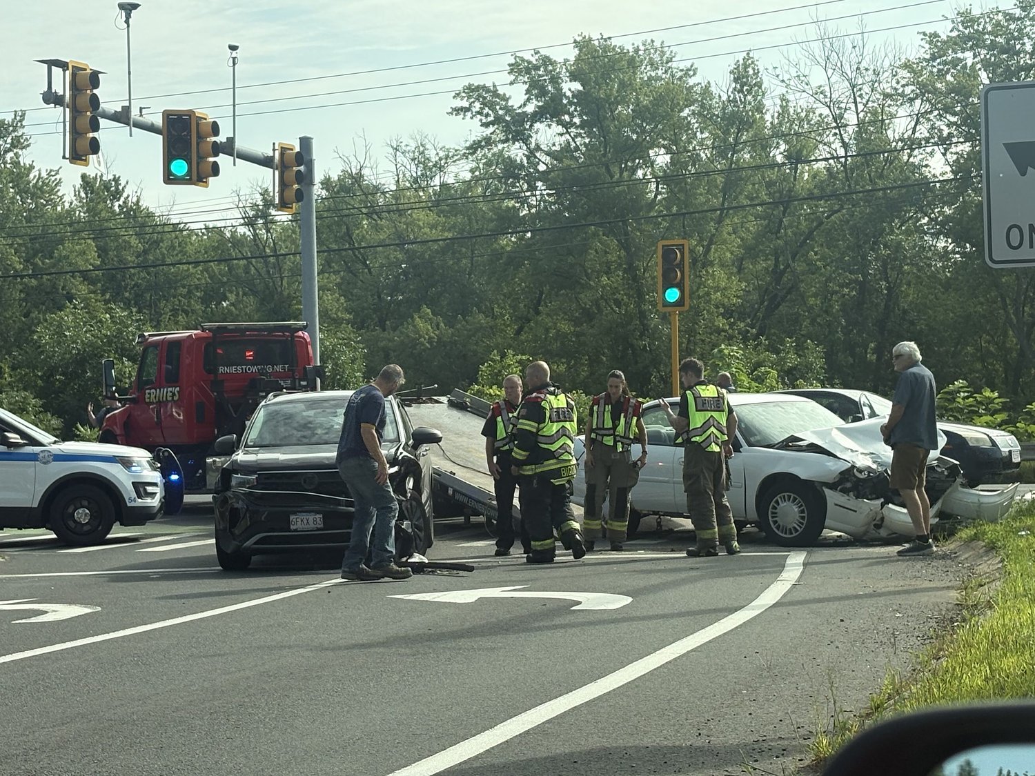 No one injured after wrong-way crash in Northampton