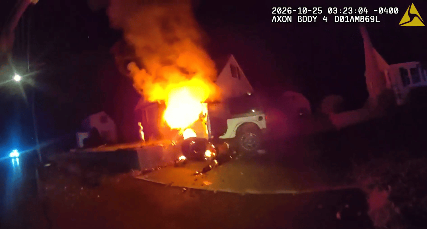 Holbrook police rescue man trapped in burning car; driver faces OUI