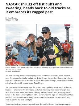 NASCAR shrugs off fisticuffs and swearing, heads back to old tracks as it embraces its rugged past