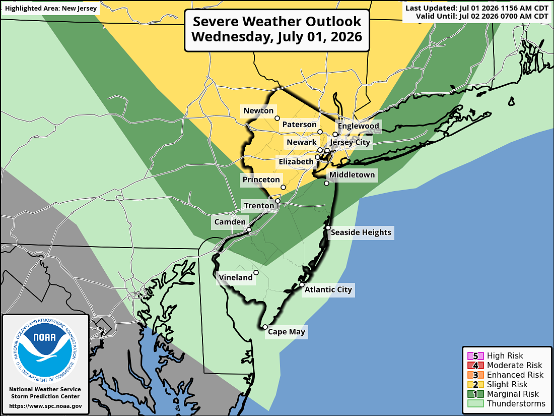 N.J. weather: Severe thunderstorm threat grows for tonight as extreme heat starts ramping up