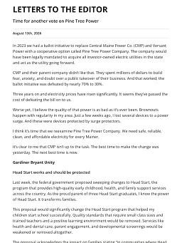 LETTERS TO THE EDITOR