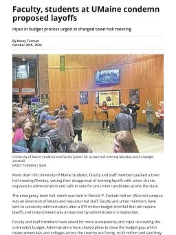 Faculty, students at UMaine condemn proposed layoffs