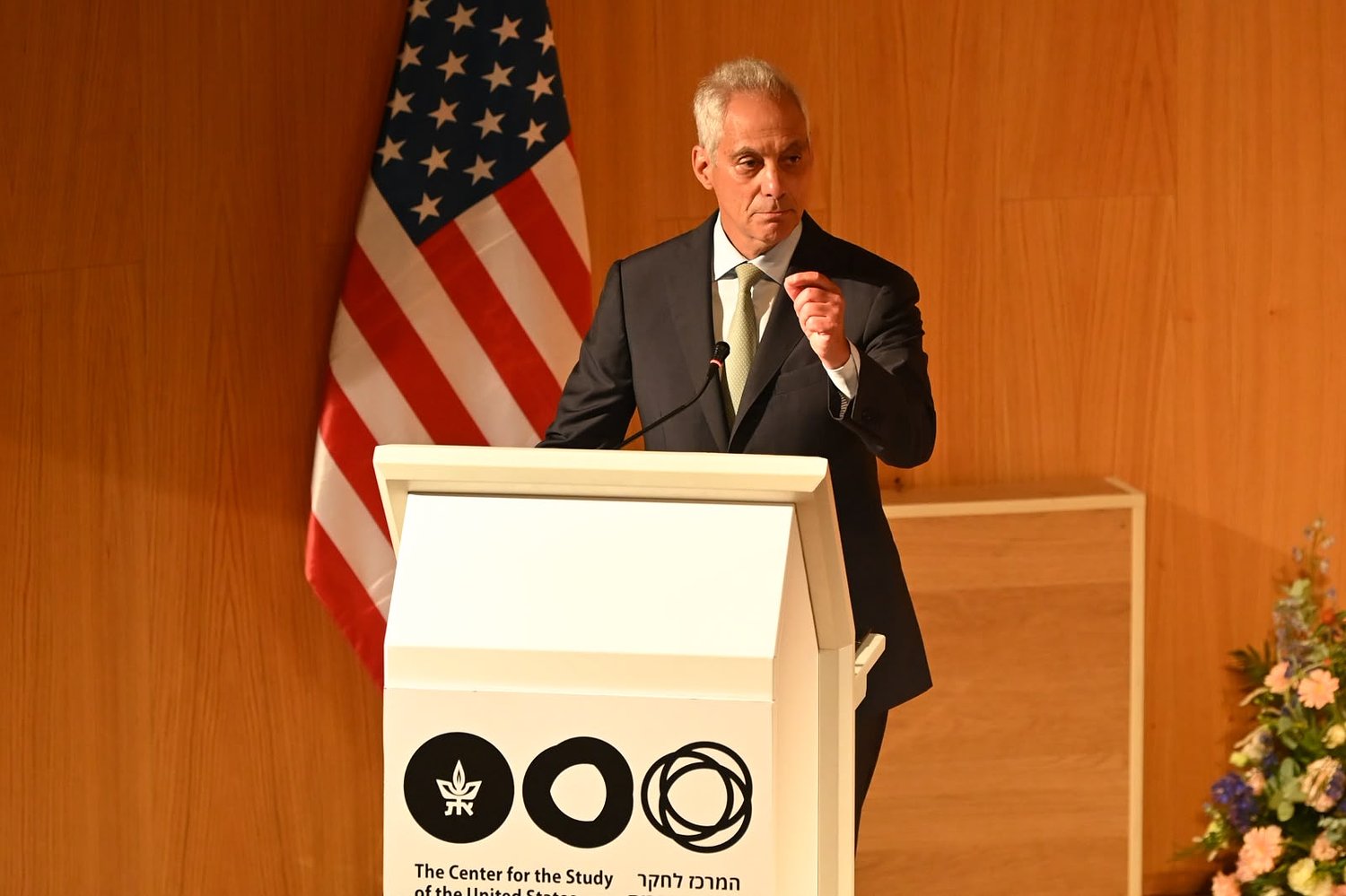Rahm Emanuel, in Tel Aviv, says he is ‘not impressed’ by far-left wing of the Democratic Party