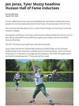 Jen Jones, Tyler Muzzy headline Husson Hall of Fame inductees