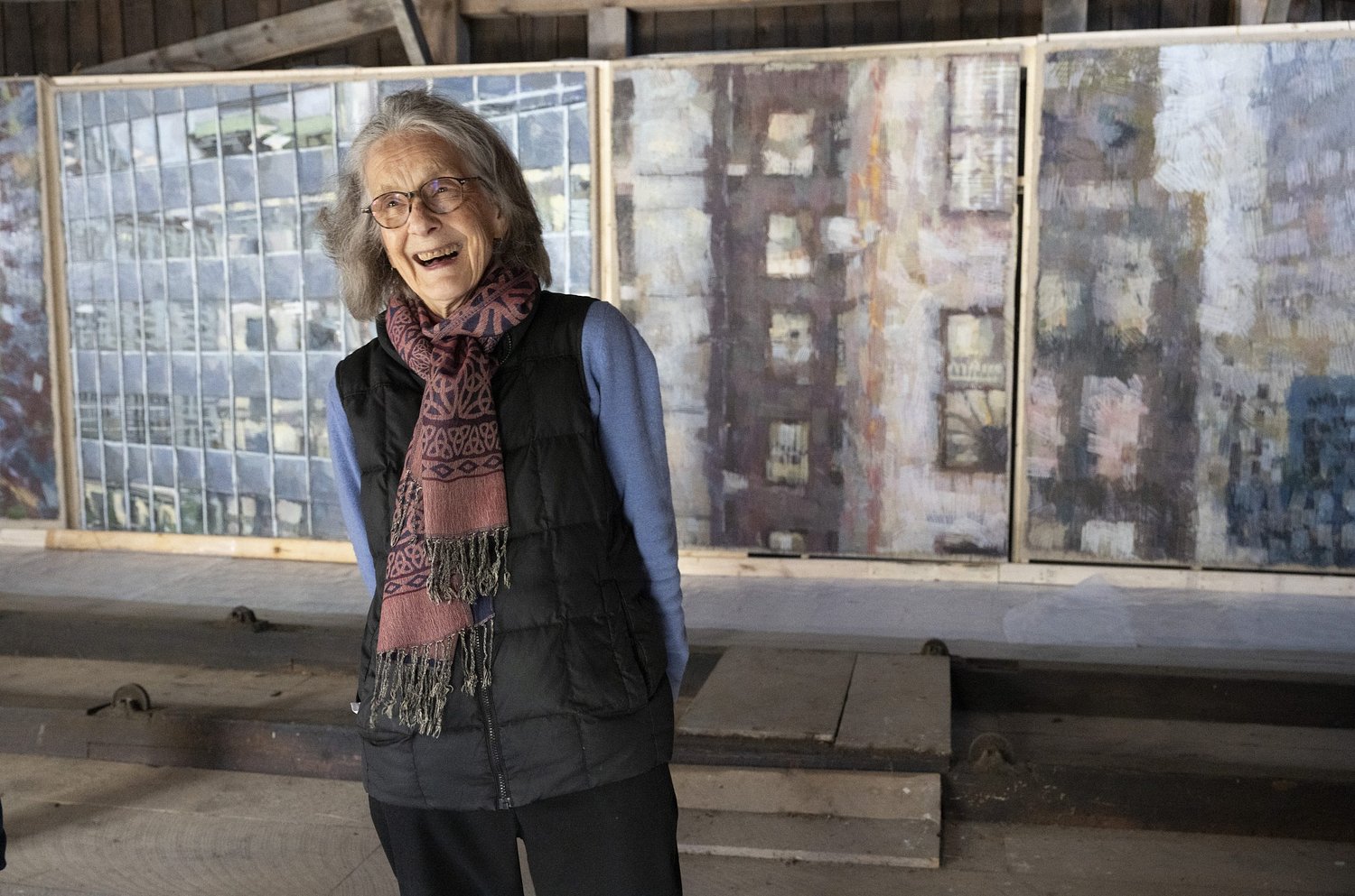 From Manhattan to Leverett: Massive painting emerges from storage to find a home in historic sawmill