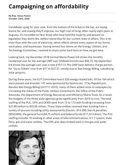 Campaigning on affordability