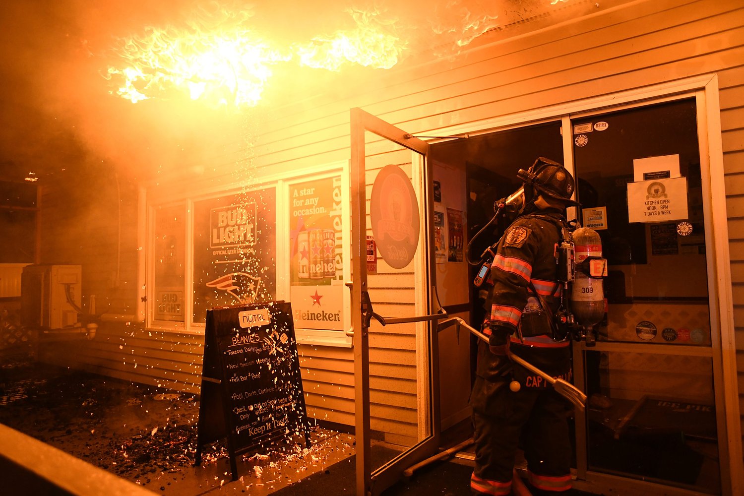 'It's emotional to look at it as it is now': Three-alarm blaze destroys Beanie's Bar & Grill in Loudon