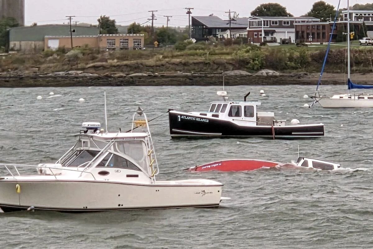 Lobster boat sinks for second time in Rockland Harbor