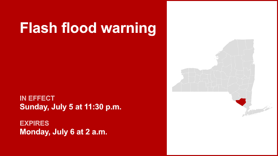 Update: Flash flood warning issued for Orange County until 2 a.m. Monday triggered by thunderstorms