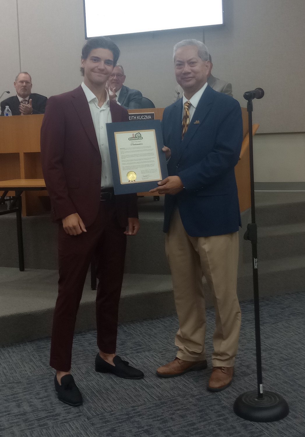 Brunswick High School lacrosse stand-out honored at city council meeting