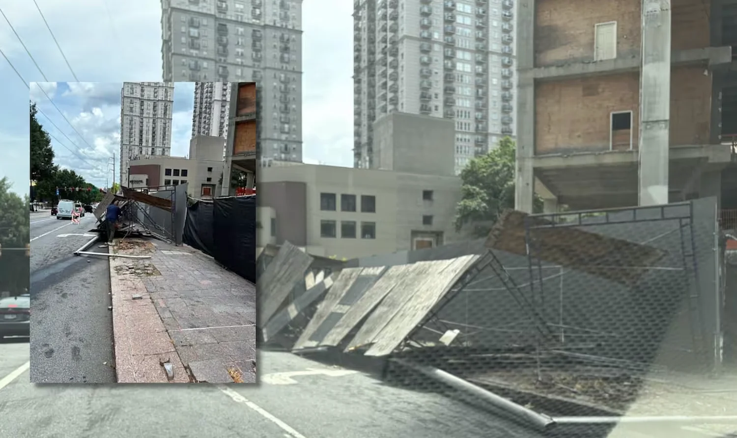 Scaffolding collapses onto Midtown street at stalled construction site