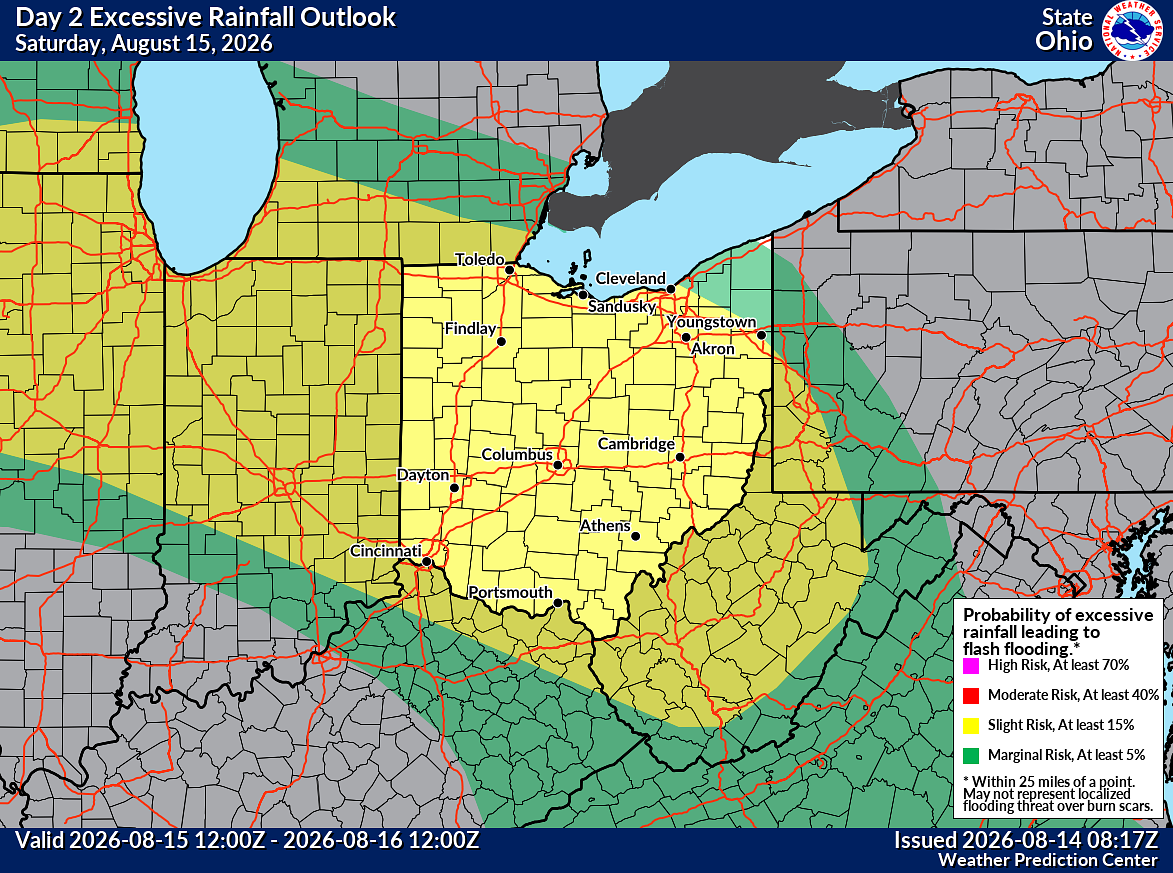Northeast Ohio’s weekend starts dry, but heavy rain won’t hold off for long