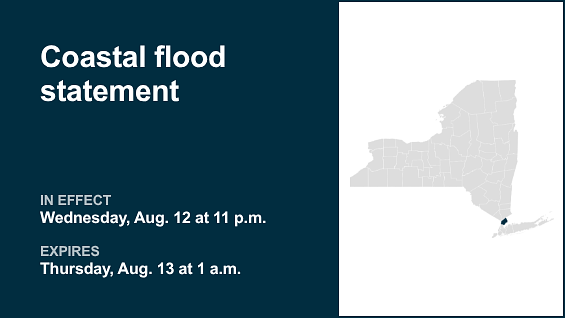 Coastal flood statement in place for Westchester County until 1 a.m. Thursday