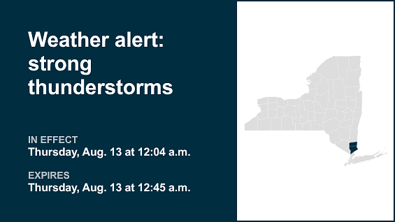 Thunderstorms with pea-sized hail in Putnam and Westchester counties Thursday — winds gusting up to 50 mph