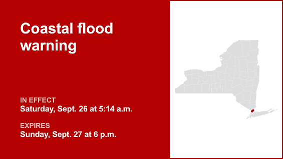 Update: Coastal flood warning for Westchester County until Sunday evening