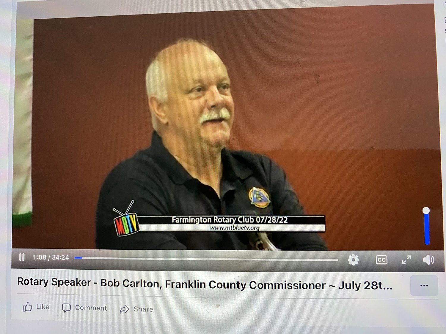 Maine County Official of August, Robert Carlton