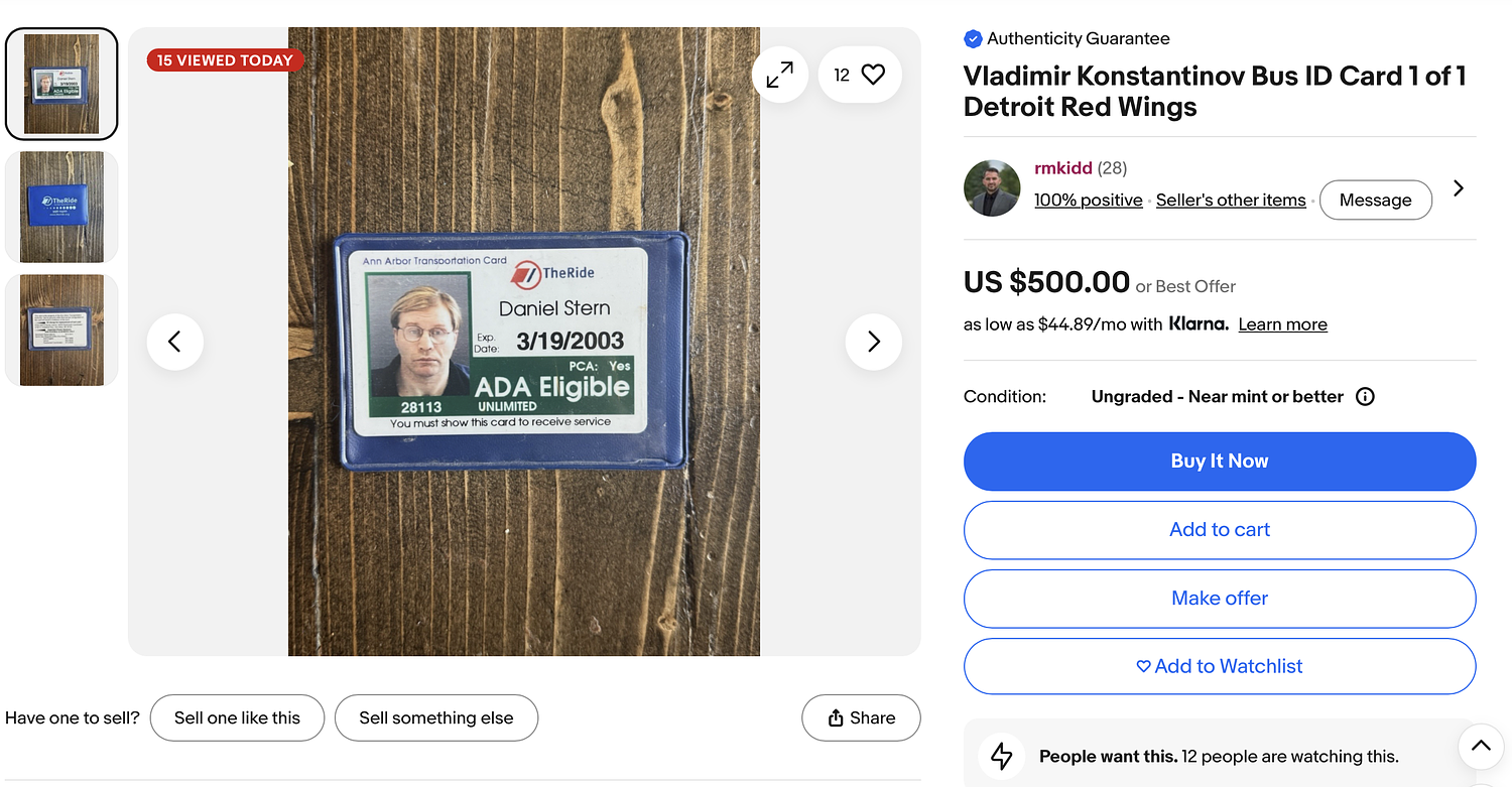 Ann Arbor bus pass said to be rare piece of Red Wings memorabilia on eBay for $500