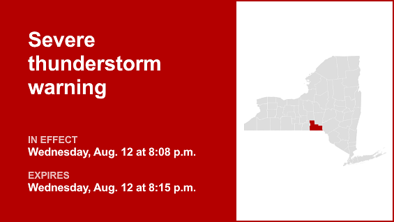 Update: Thunderstorms with damaging winds and golf-ball-sized hail in Broome County Wednesday — high damage threat