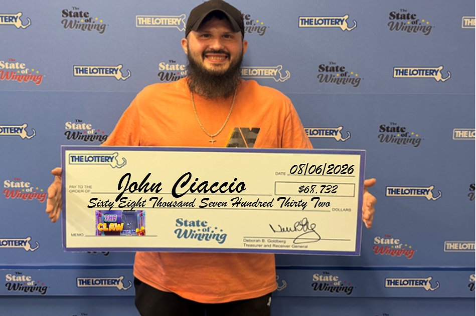 Western Mass. man wins over $68K prize on $5 online lottery bet