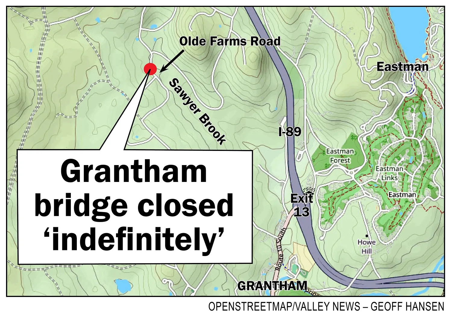 Grantham residents face detours after bridge closure