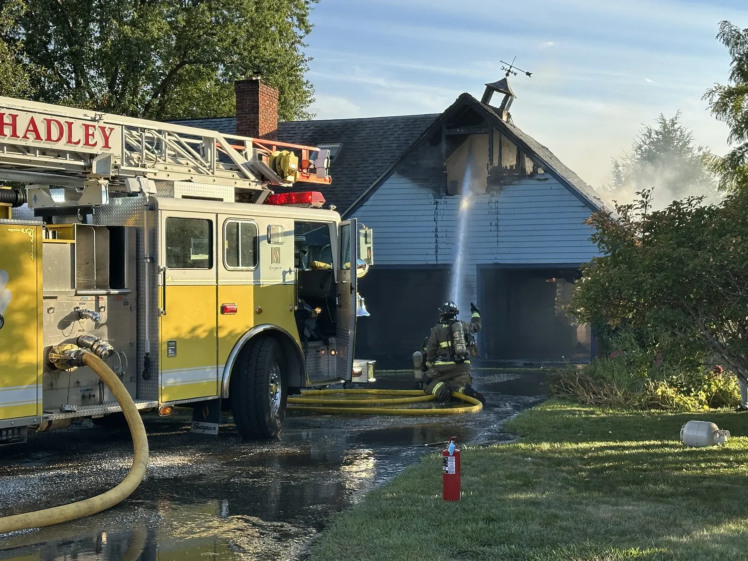 Fire at Hadley home on Tuesday displaces family