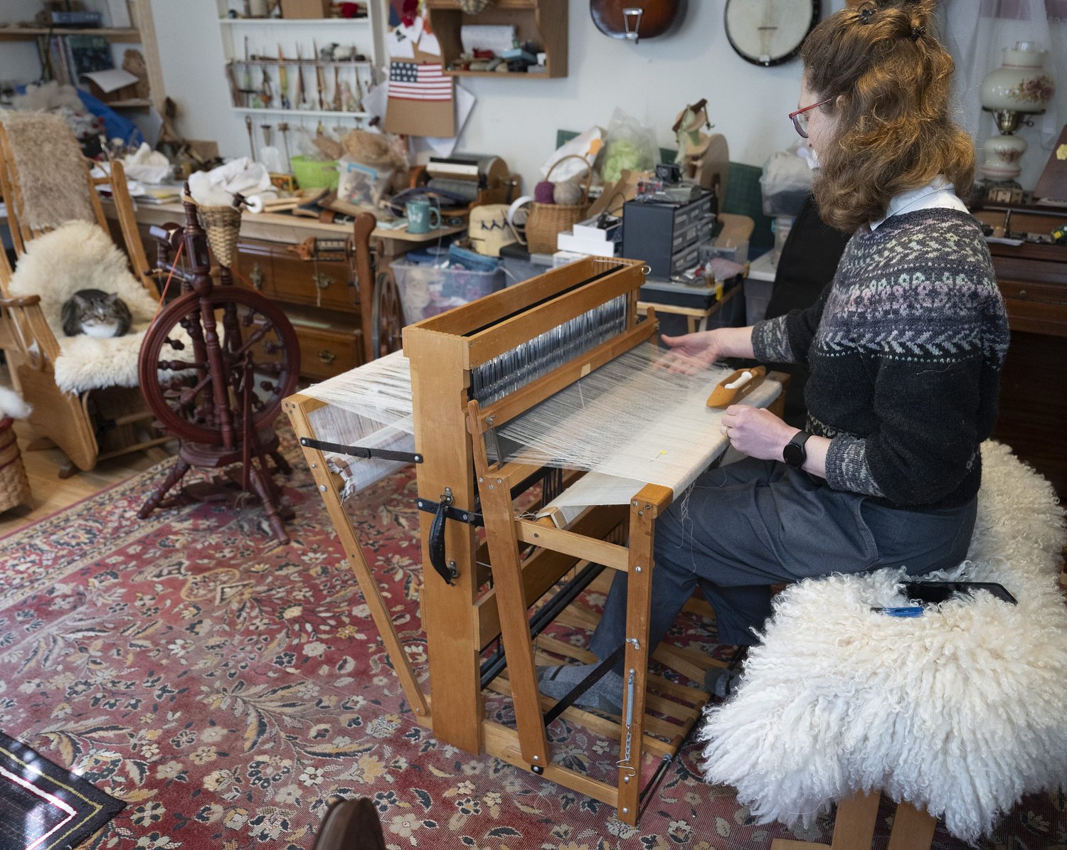 Dyeing to remember: Belchertown fiber artist hand-weaves a 13-star Revolutionary War flag to honor forgotten history
