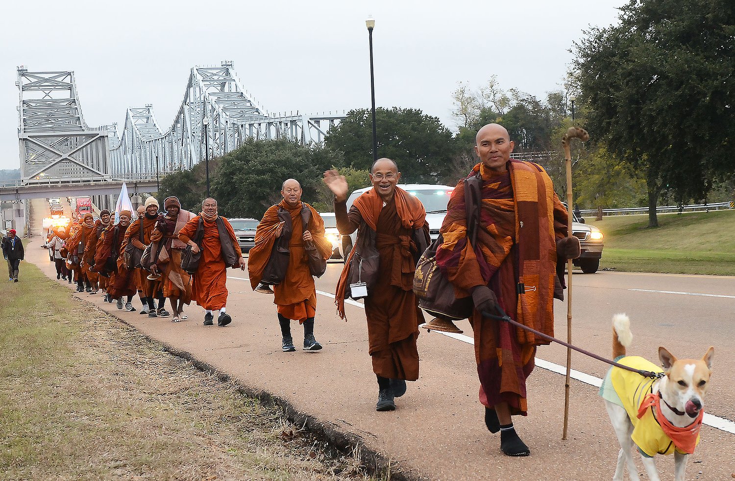 Buddhist monks walk from Texas to nation’s capital to promote peace, unity and kindness