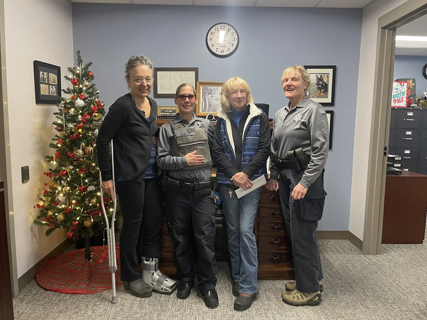 Conway resident reunites with the Franklin County Sheriff's Office crew that rescued her runaway horse