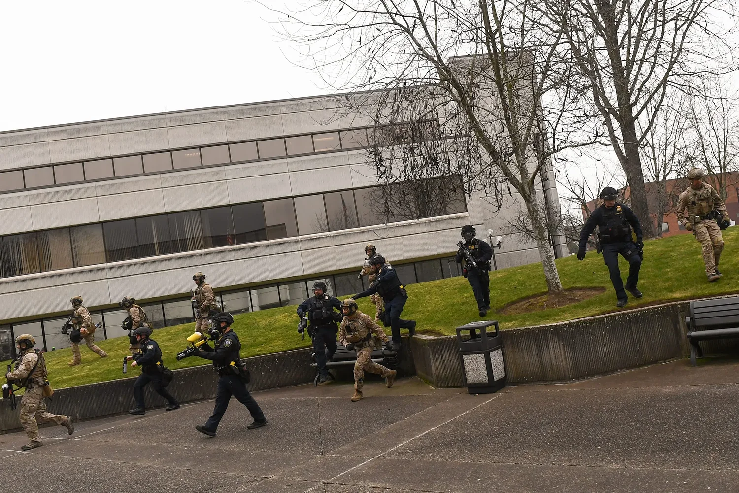 Man accused of biting, spitting on federal officer during Tuesday protest 