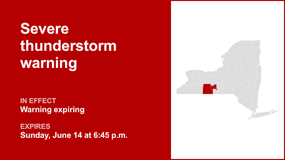 Update: Severe thunderstorm warning previously issued will expire at 6:45 p.m.