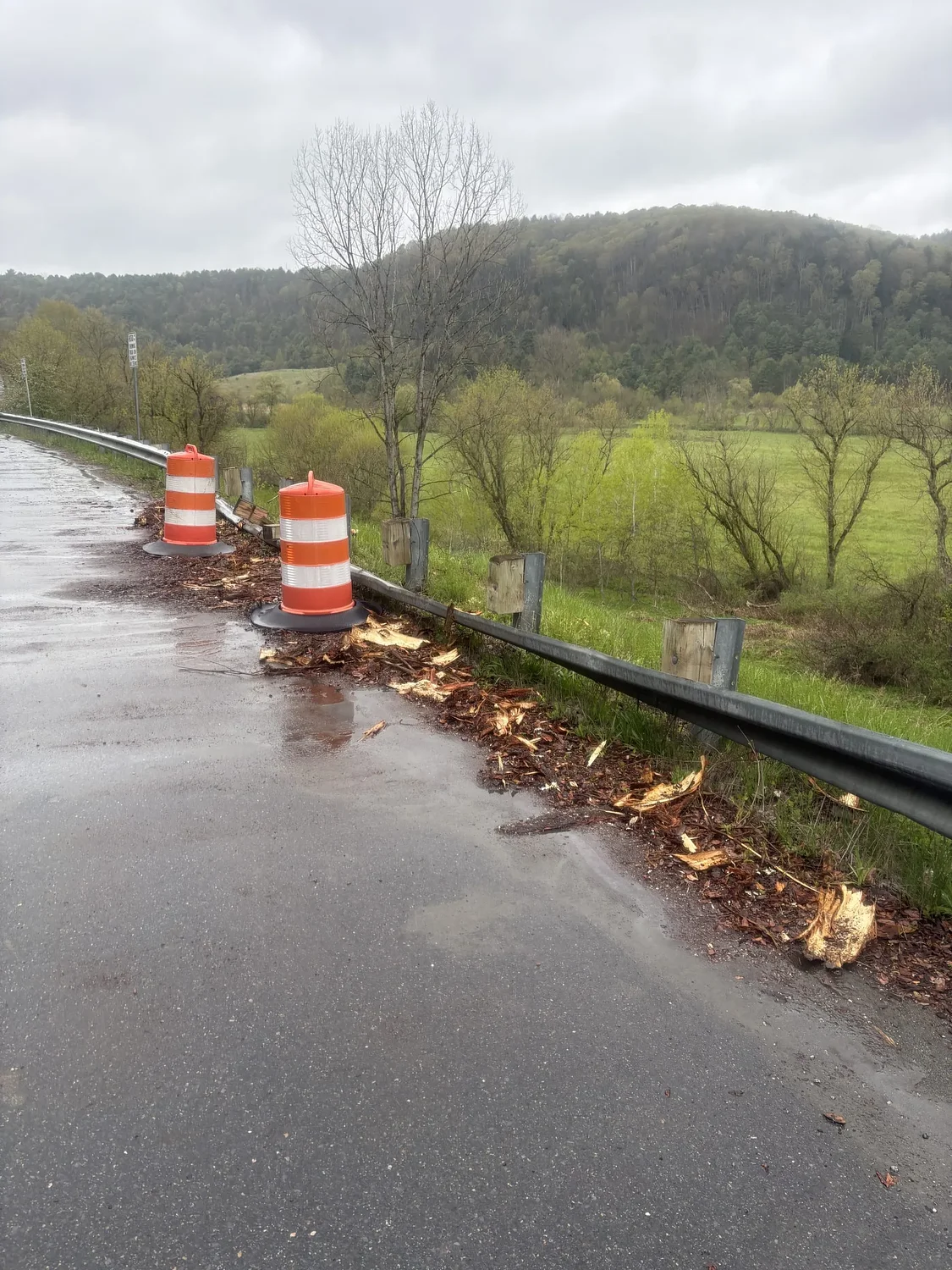 Guardrail damage on Route 110 under investigation by Vermont State Police