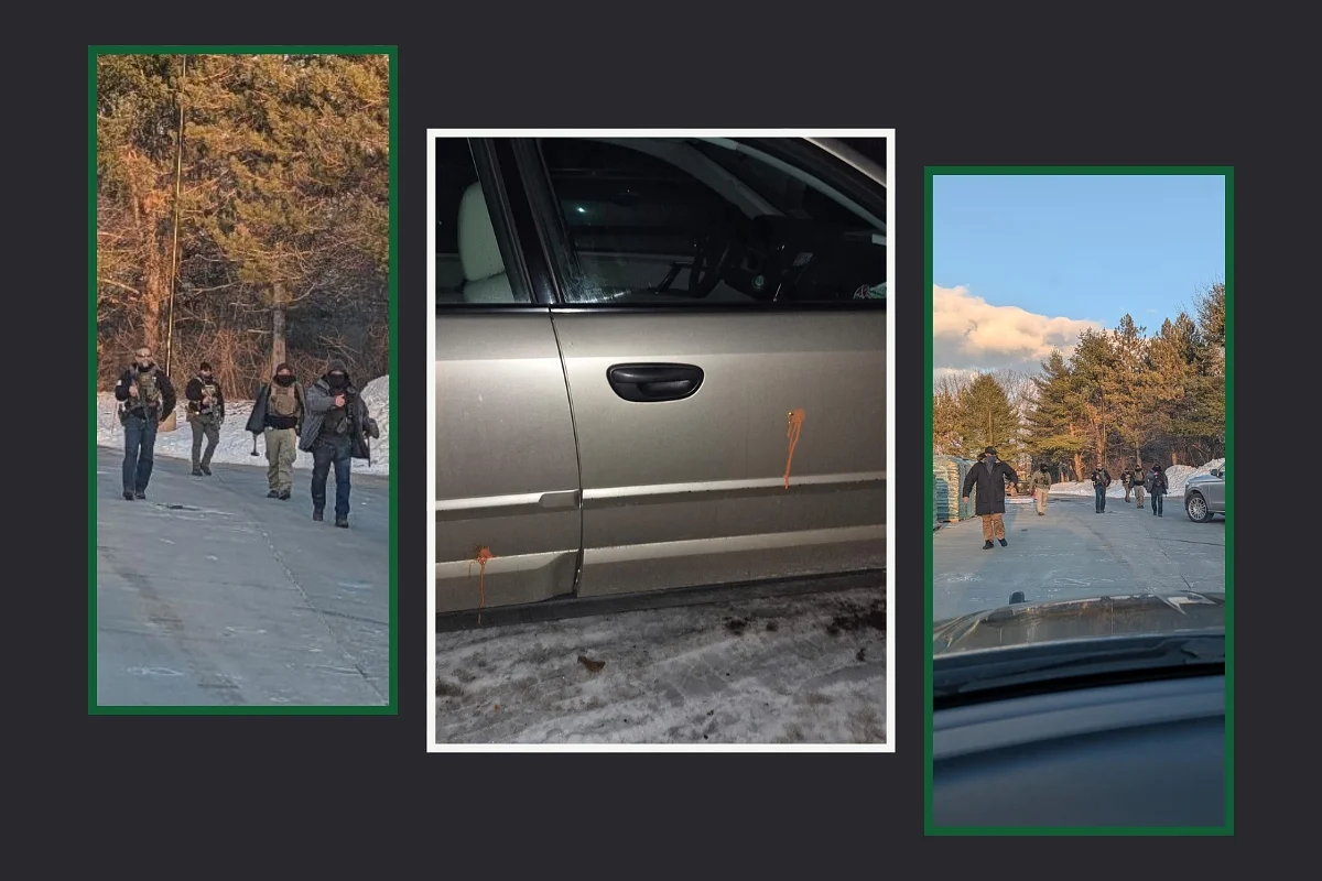 They watched immigration agents in Maine. Then one fired projectiles at their cars.