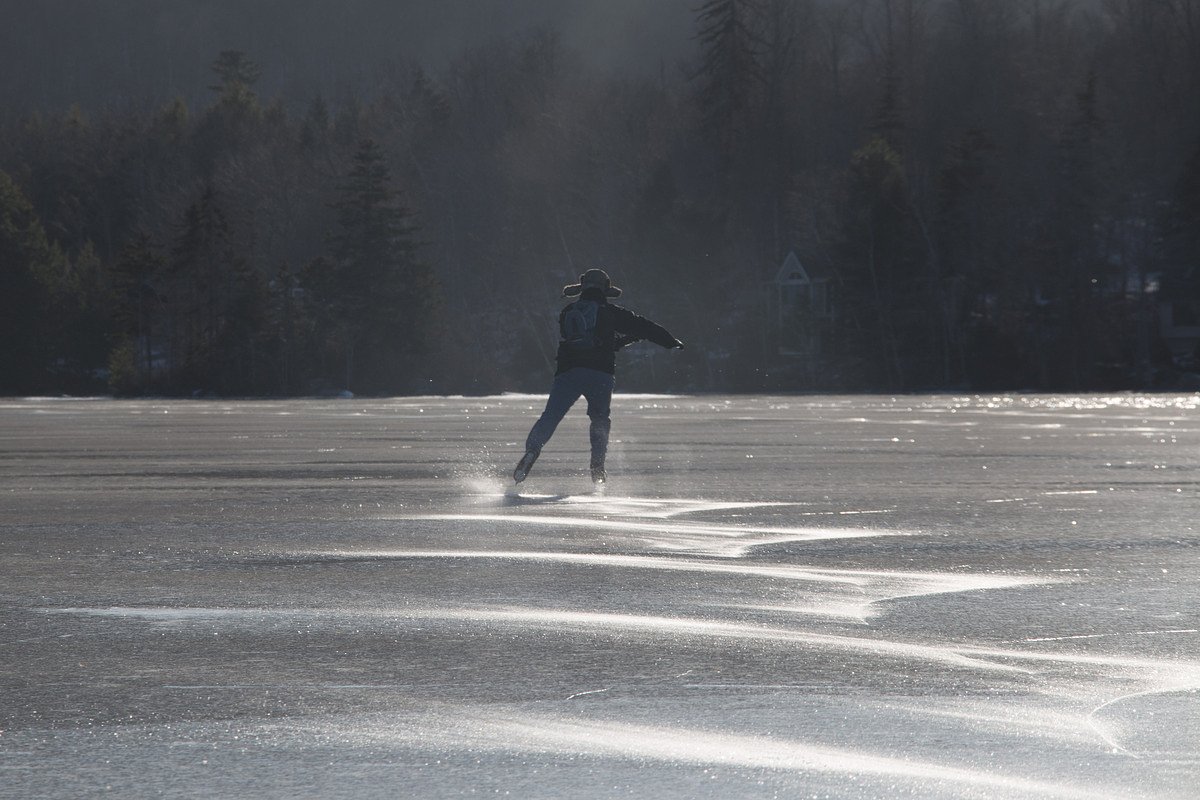 Drone captures stunning winter skating on Bangor-area pond