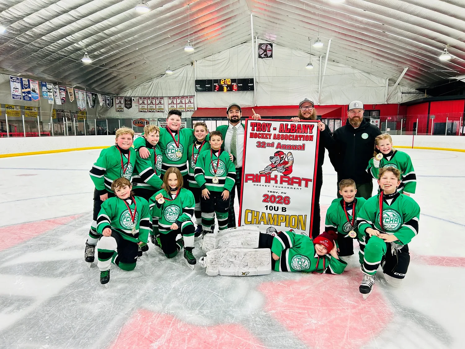 Bulletin Board: FCHA 10U White and Green teams win Albany Rink Rats Tournament