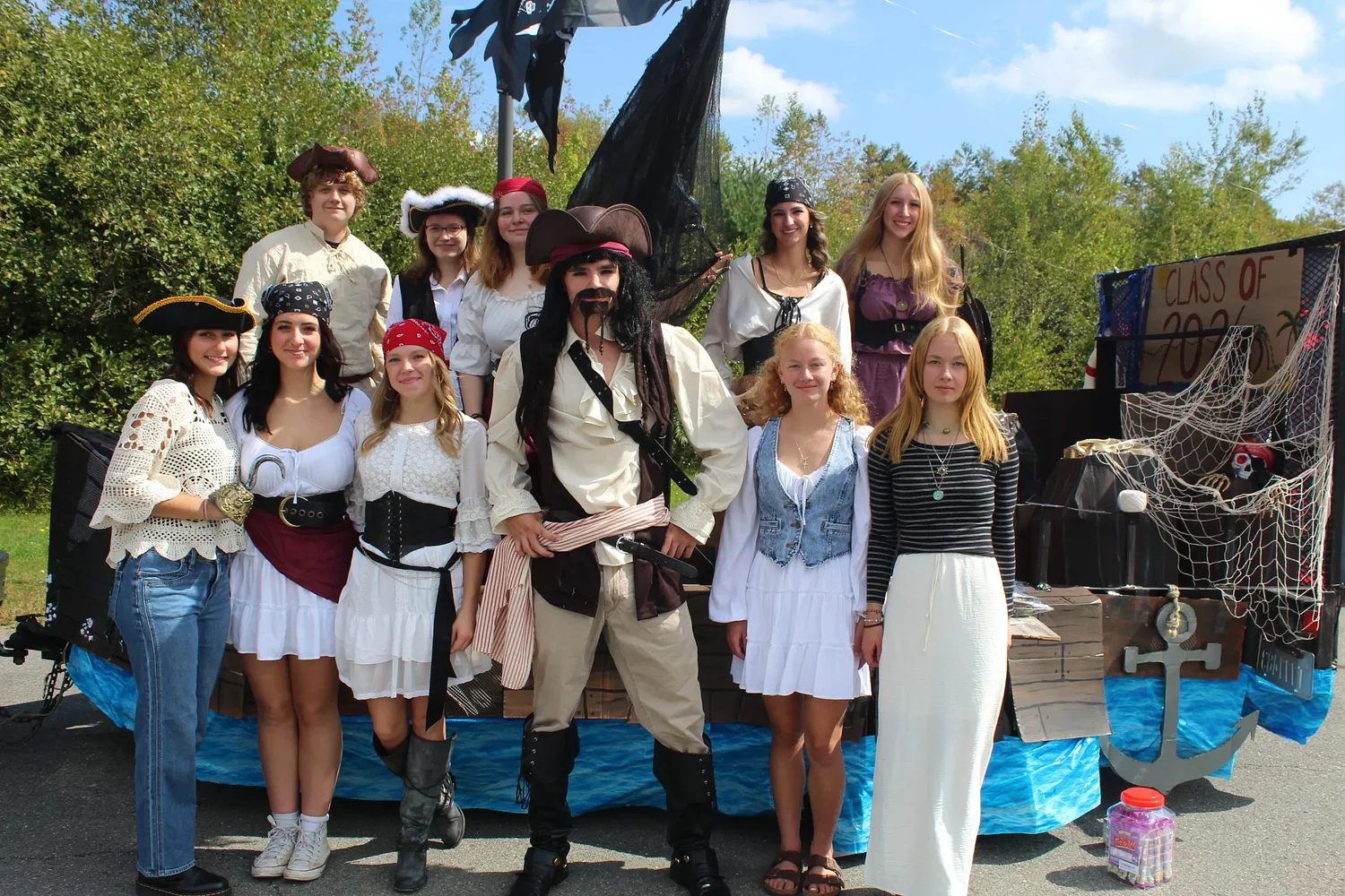 Students create Disney/Pixar floats for Mascenic Regional High School Homecoming