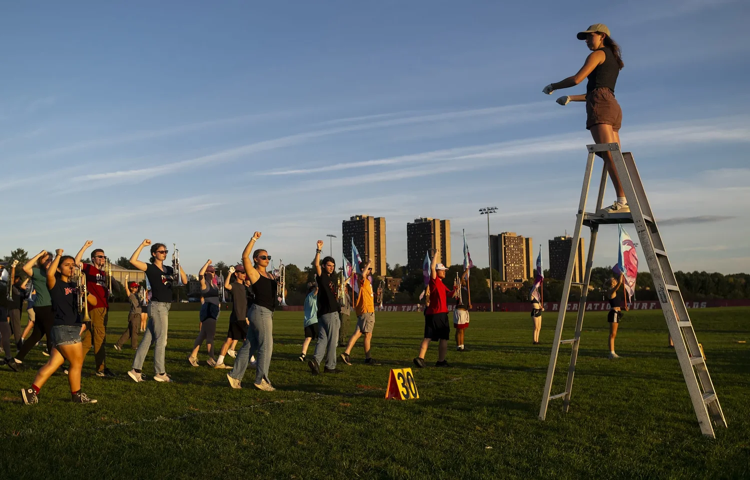 Photos: Practice makes pep for UMass Marching Band