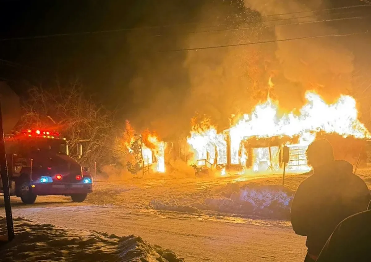 Aroostook blaze levels Limestone home