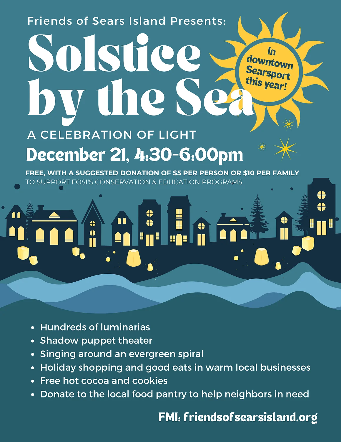 Friends of Sears Island to host ‘Solstice by the Sea: A Celebration of Light’ in downtown Searsport