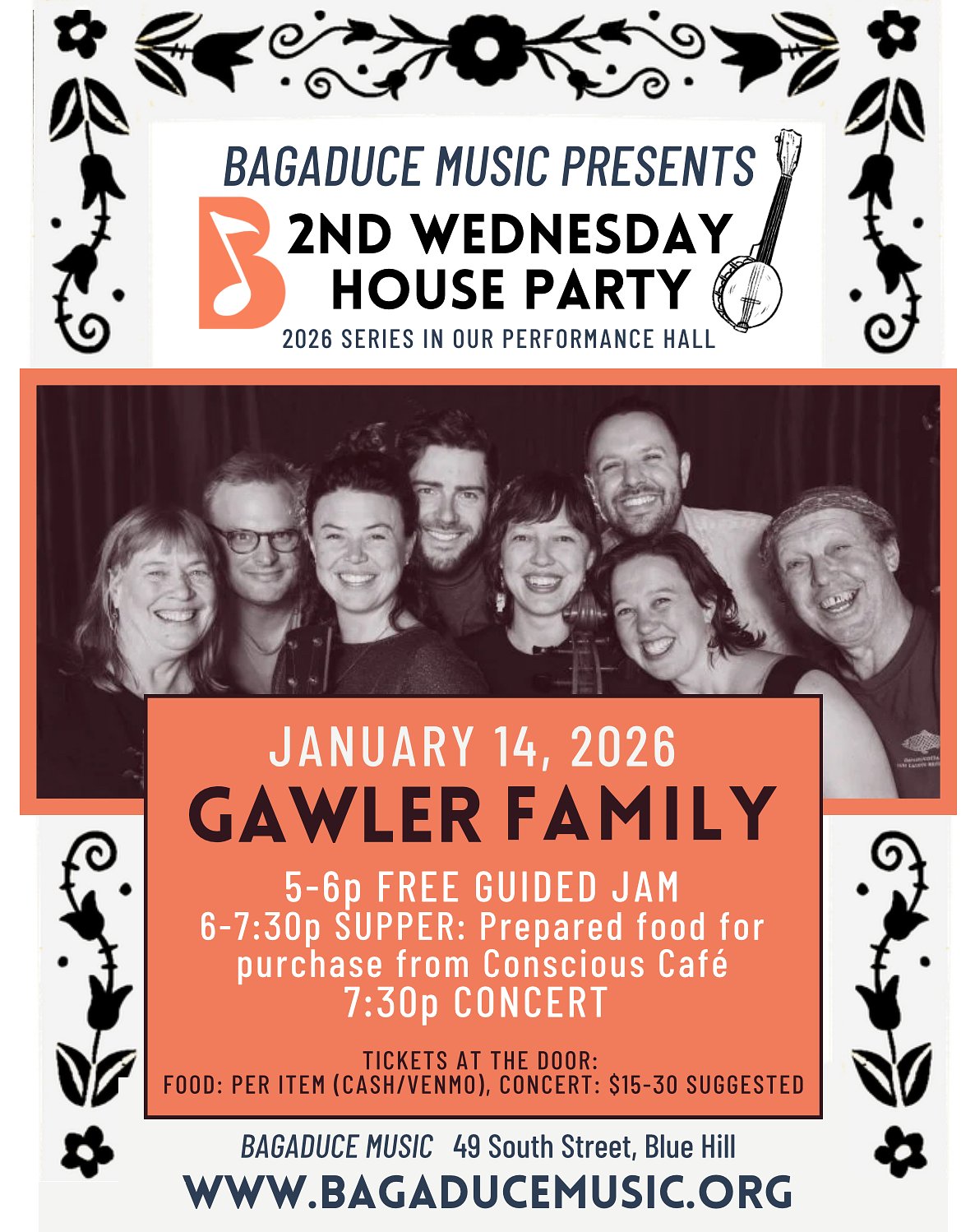 Bagaduce Music launches 2026 ‘Second Wednesday House Concert Series with the joyful Gawler Family Band