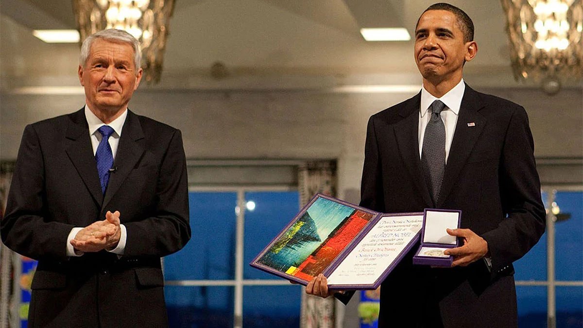 2009: Barack Obama receives Nobel Peace Prize