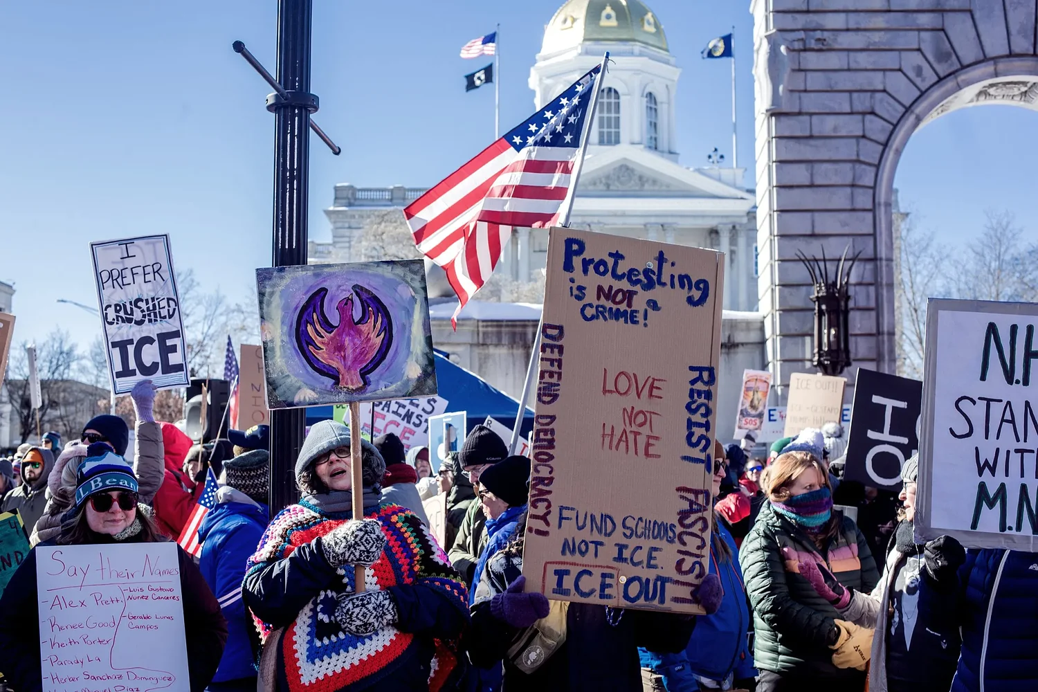 'People are sick of it': Thousands protest ICE in Concord as part of national movement
