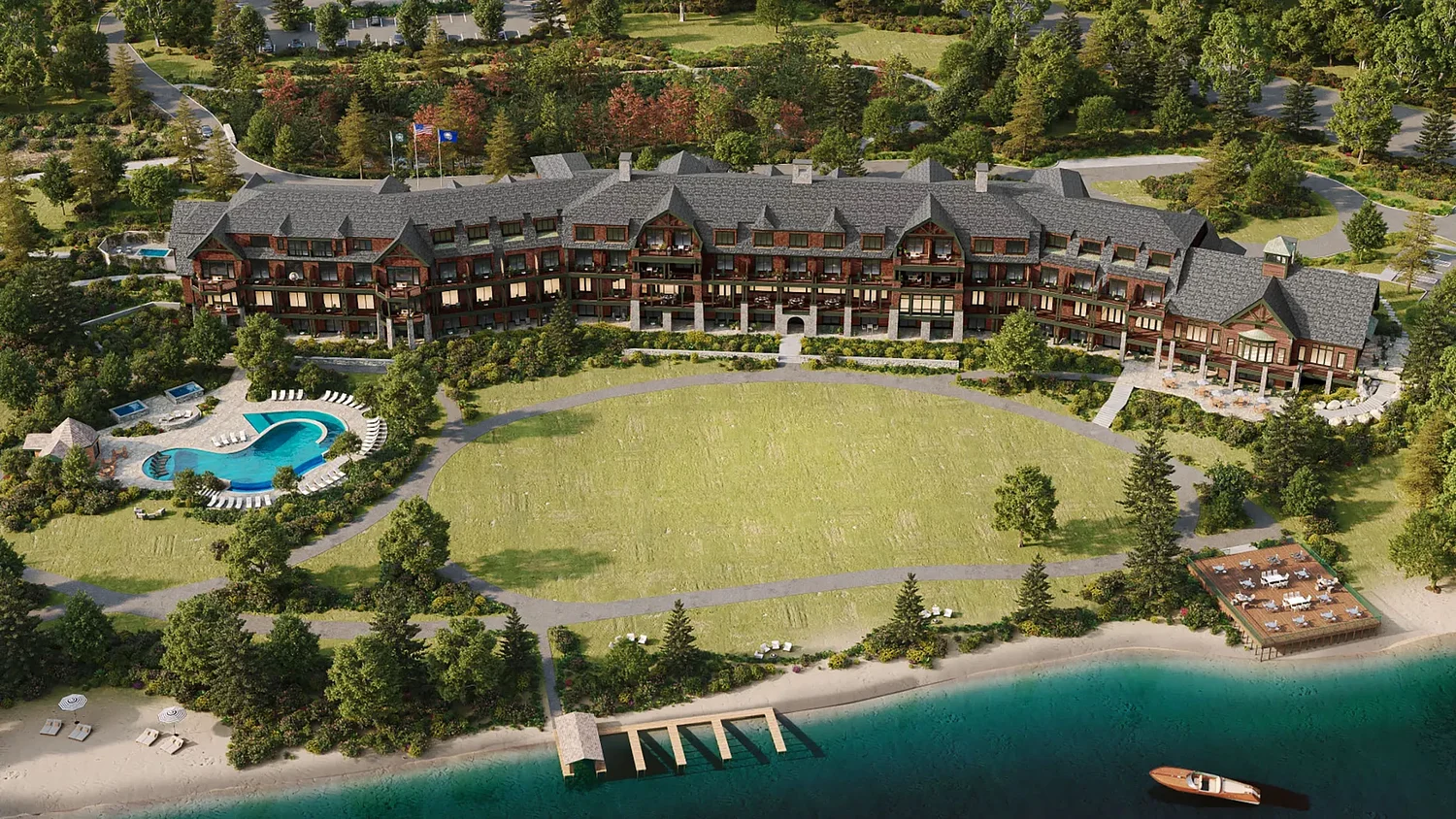 One wine cellar. 25 fireplaces. 30 miles of crown molding. Is this the swankiest hotel in NH?
